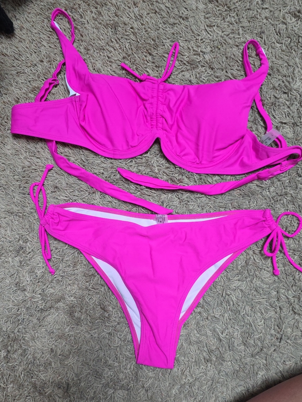 Adjustable Tie-Side Hot Pink Bikini Set